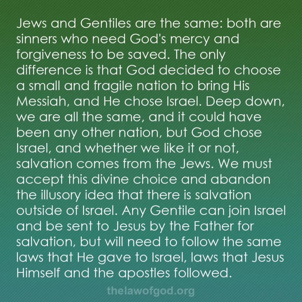 b0330 - Post about the Law of God: Jews and Gentiles are the same: both are sinners who need God's...