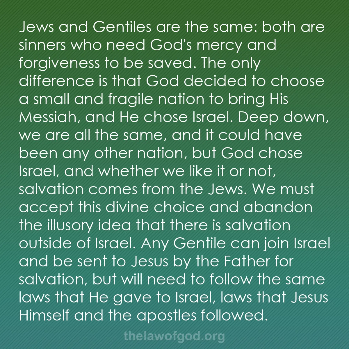 b033 - Post about the Law of God: Jews and Gentiles are the same: both are sinners who need God