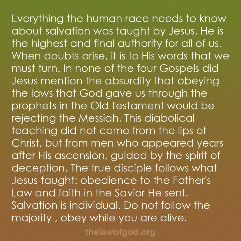 b0349 - Post about the Law of God: Everything the human race needs to know about salvation was...