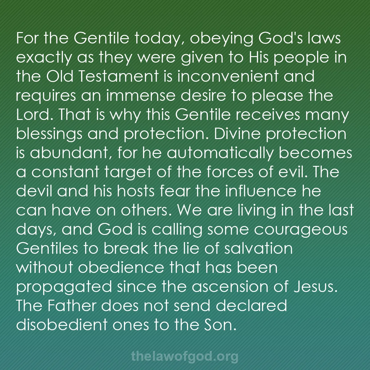 b037 - Post about the Law of God: For the Gentile today, obeying God