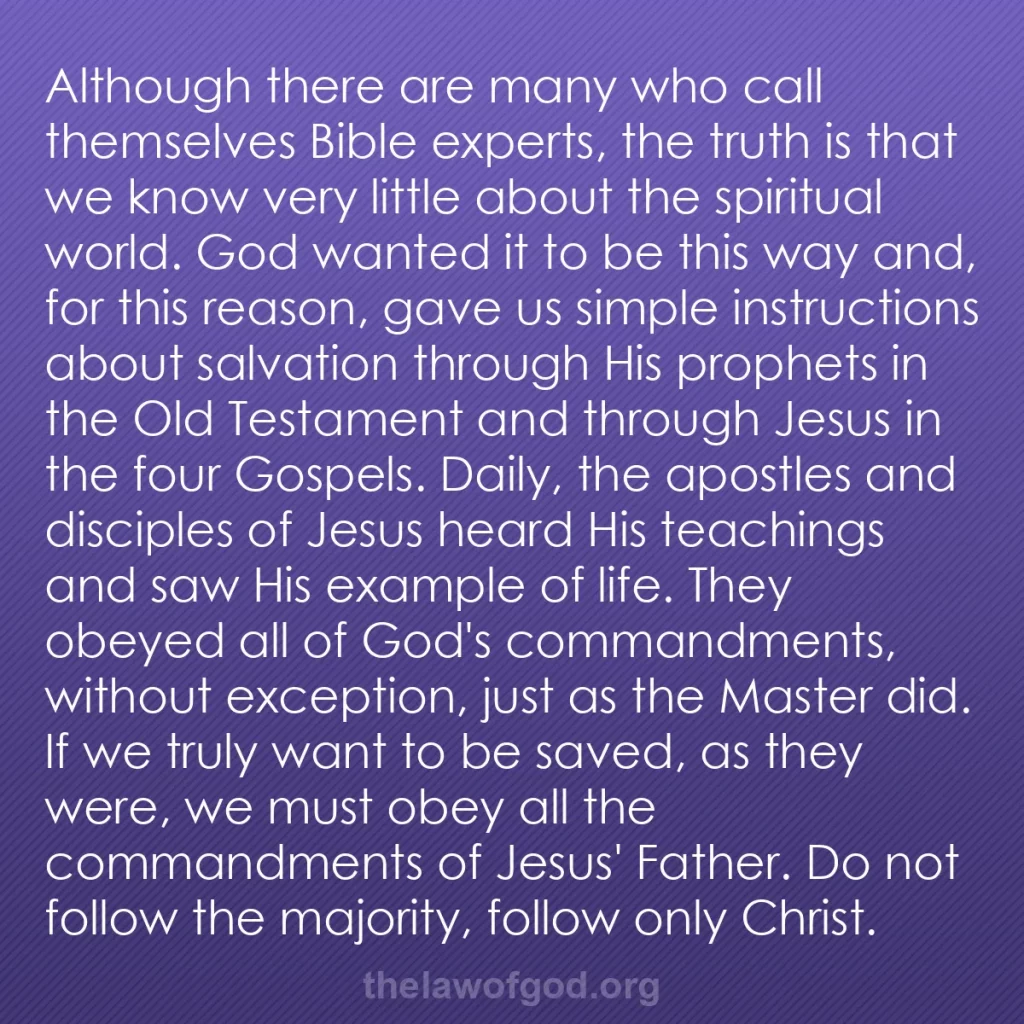 b0378 - Post about the Law of God: Although there are many who call themselves Bible experts, the...