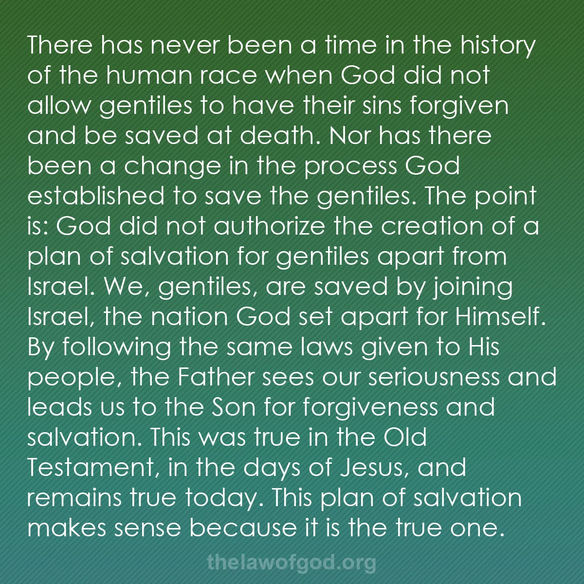 b039 - Post about the Law of God: There has never been a time in the history of the human race...