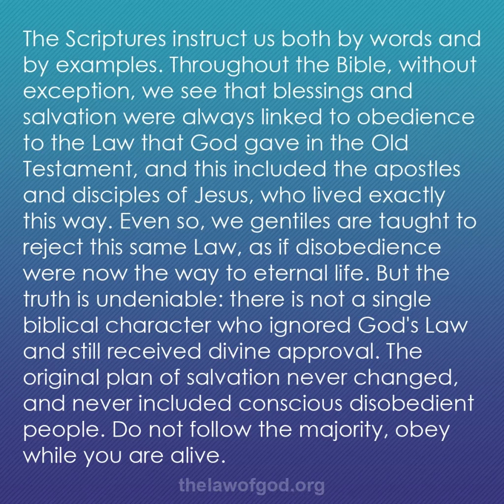 b0395 - Post about the Law of God: The Scriptures instruct us both by words and by examples. Throughout...