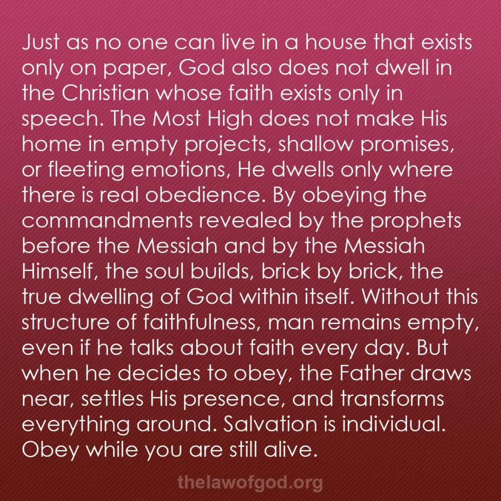 b0399 - Post about the Law of God: Just as no one can live in a house that exists only on paper,...
