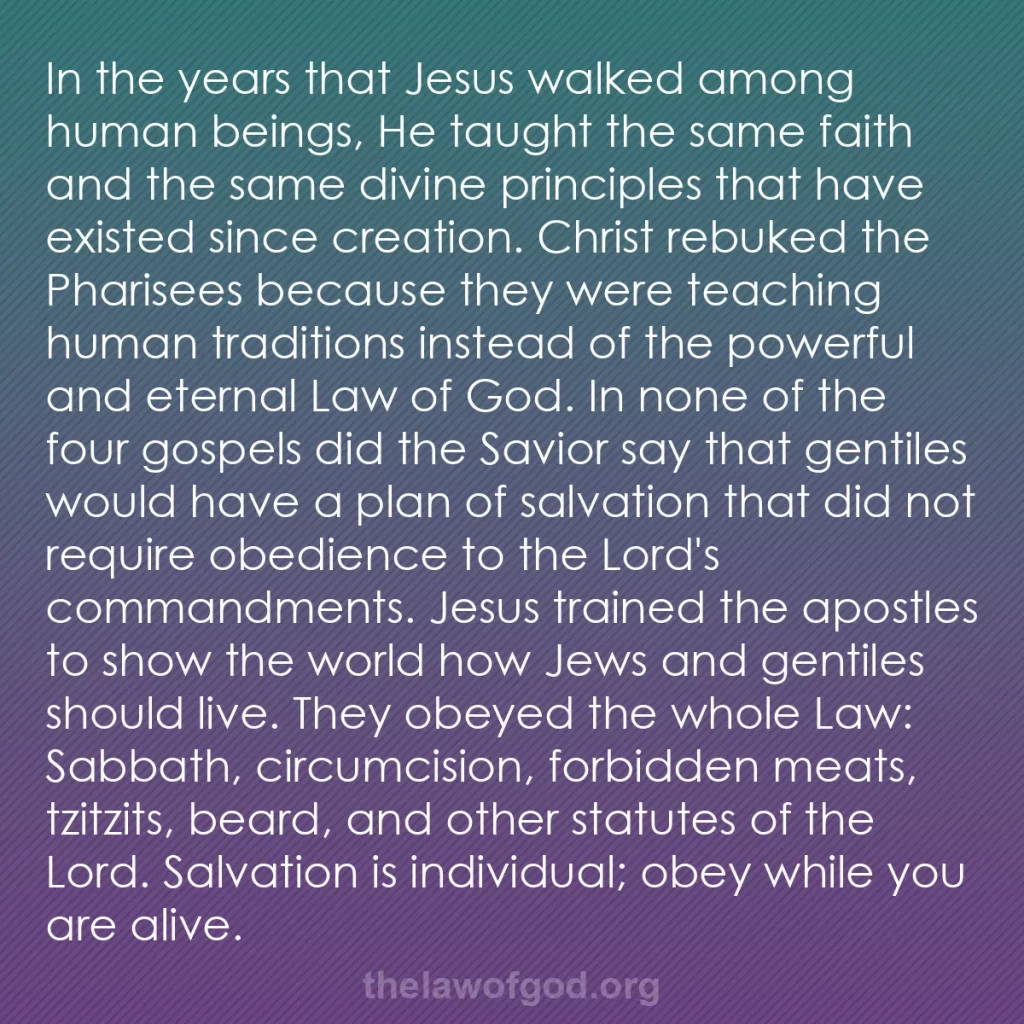 b0404 - Post about the Law of God: In the years that Jesus walked among human beings, He taught...