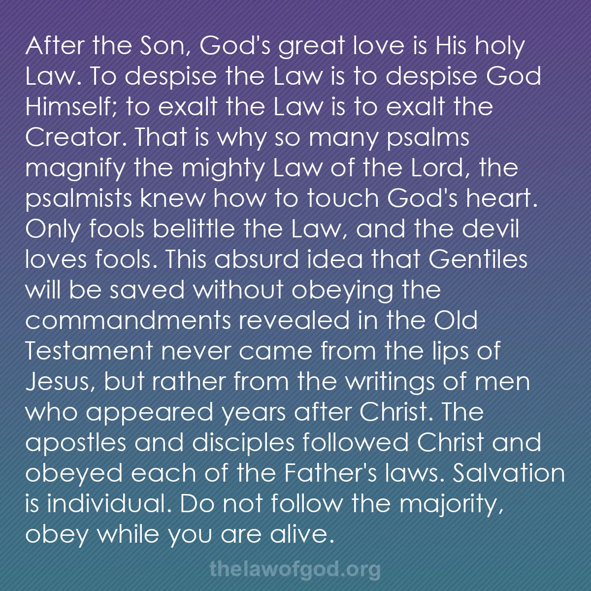 b042 - Post about the Law of God: After the Son, God