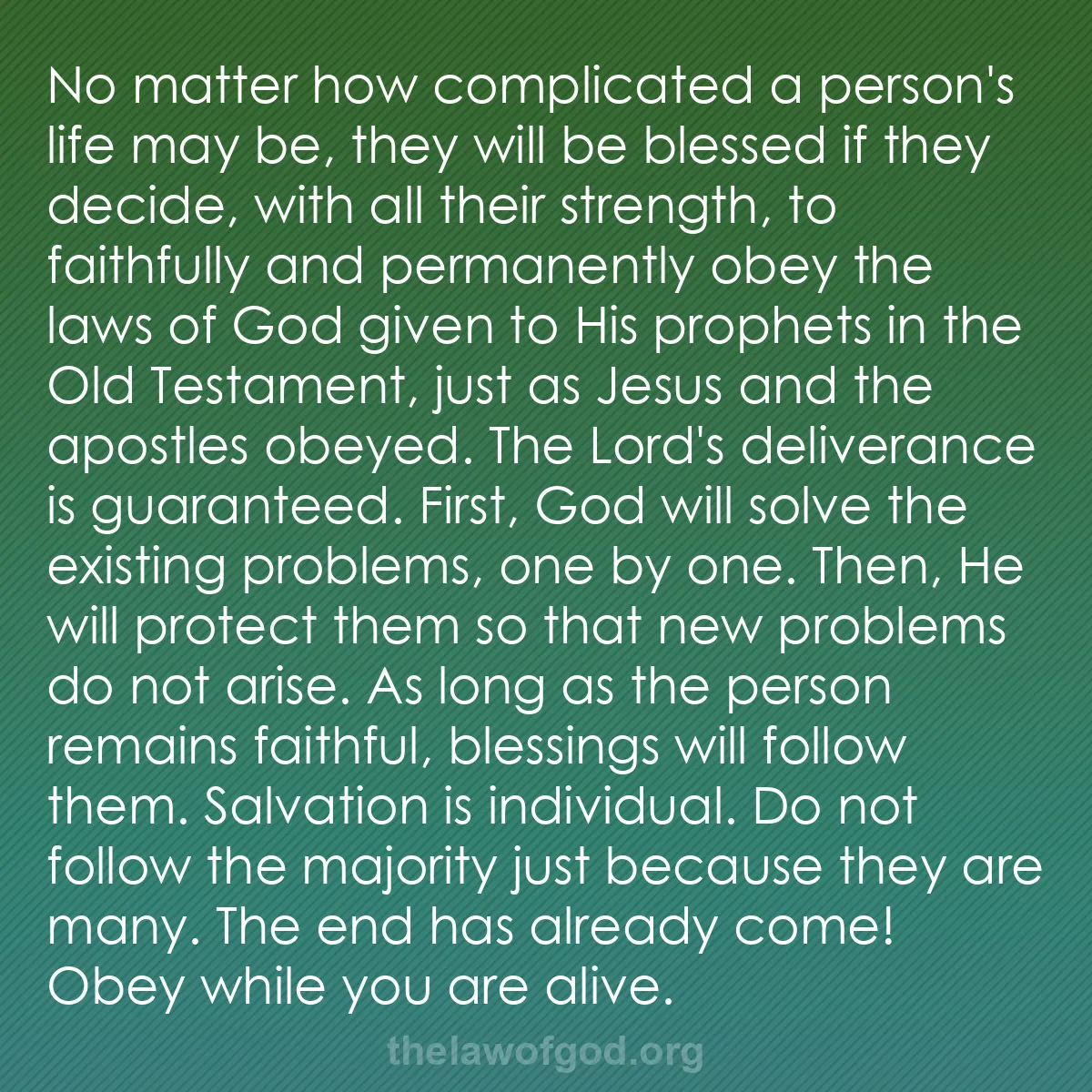 b043 - Post about the Law of God: No matter how complicated a person