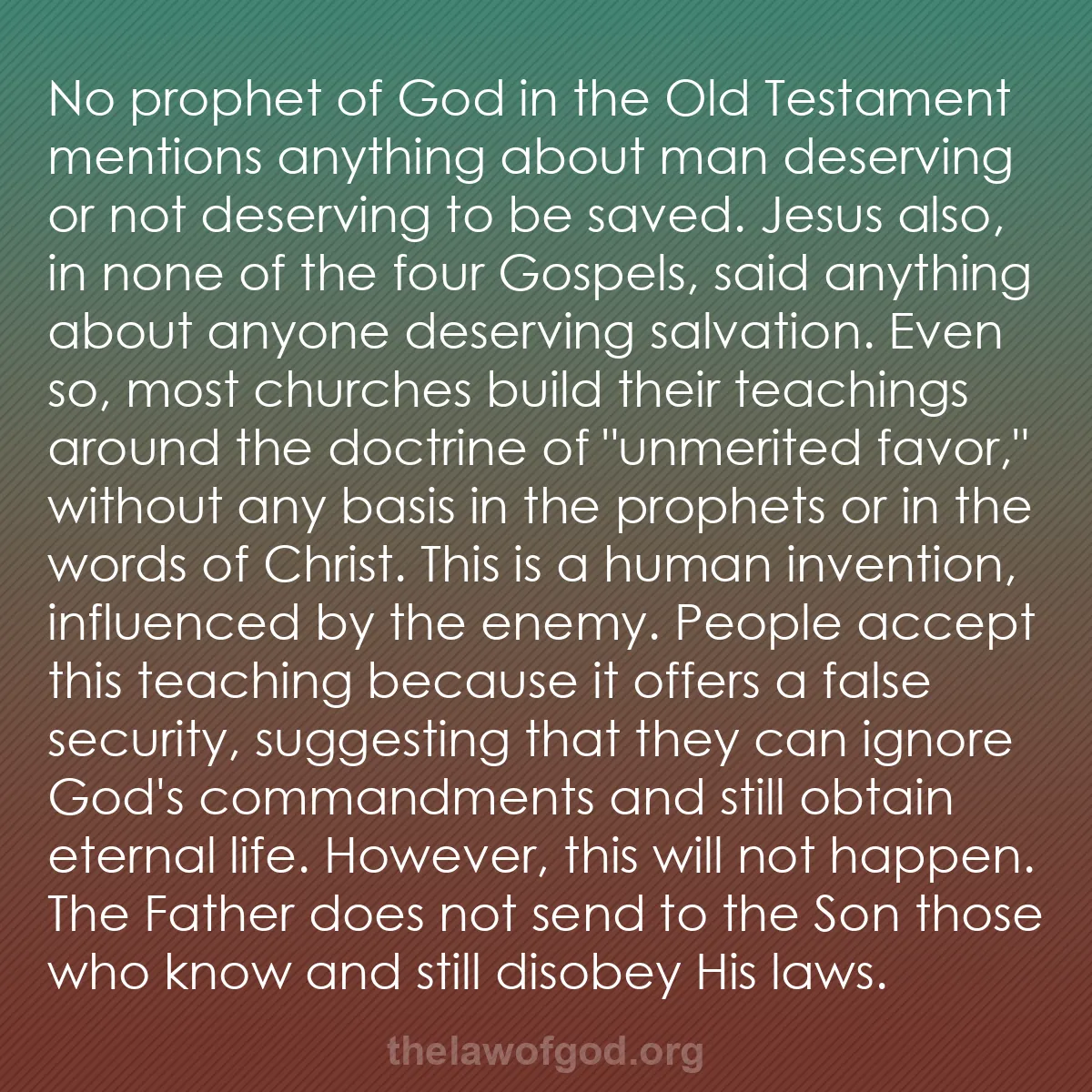 b043 - Post about the Law of God: No prophet of God in the Old Testament mentions anything about...