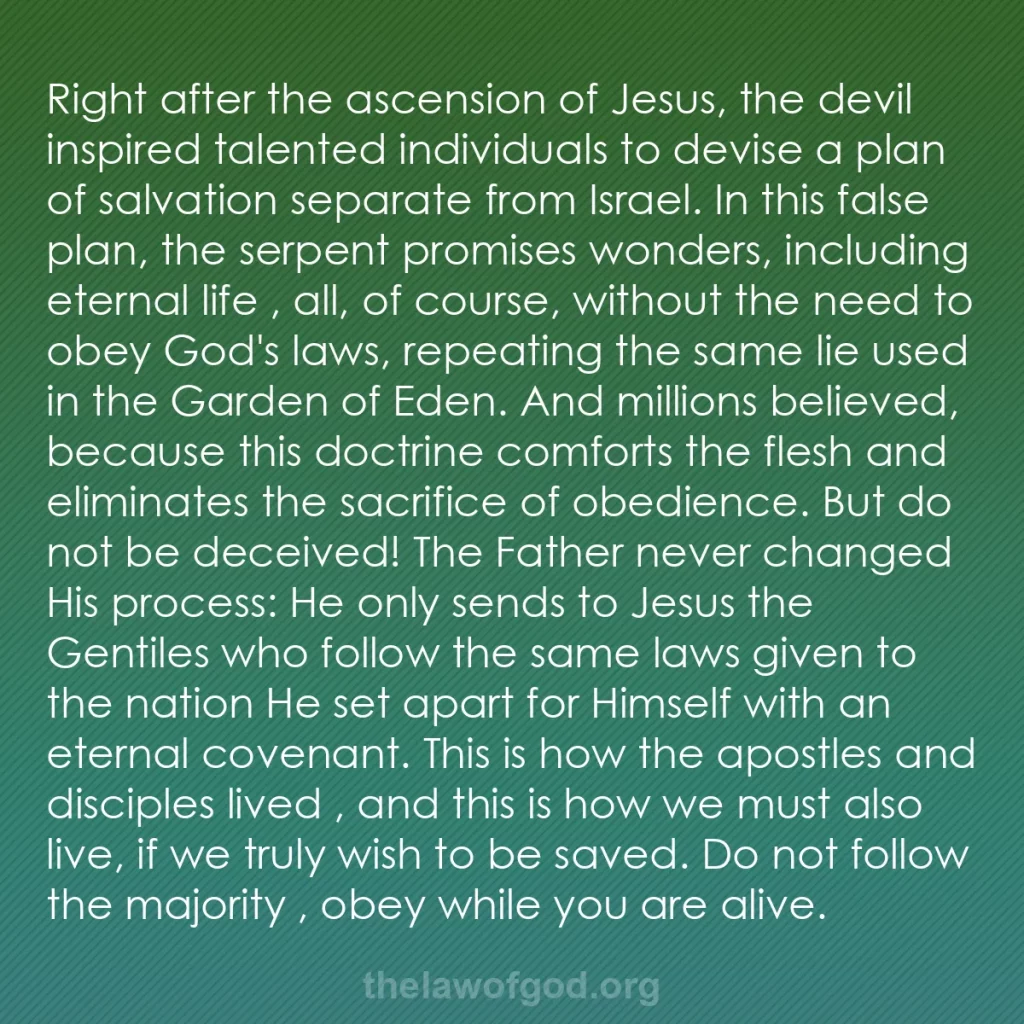 b0450 - Post about the Law of God: Right after the ascension of Jesus, the devil inspired talented...