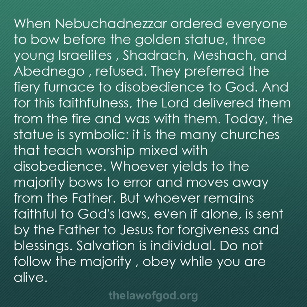 b0460 - Post about the Law of God: When Nebuchadnezzar ordered everyone to bow before the golden...