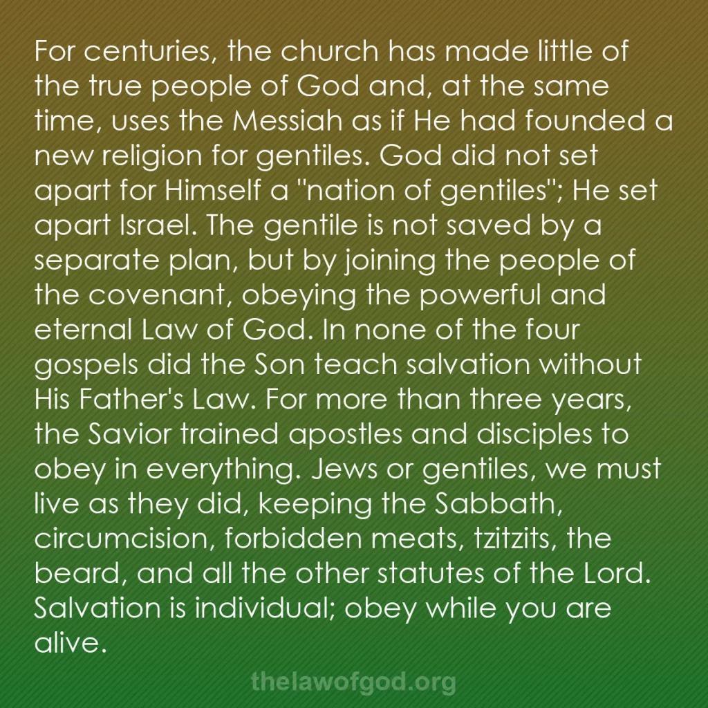 b0476 - Post about the Law of God: For centuries, the church has made little of the true people...