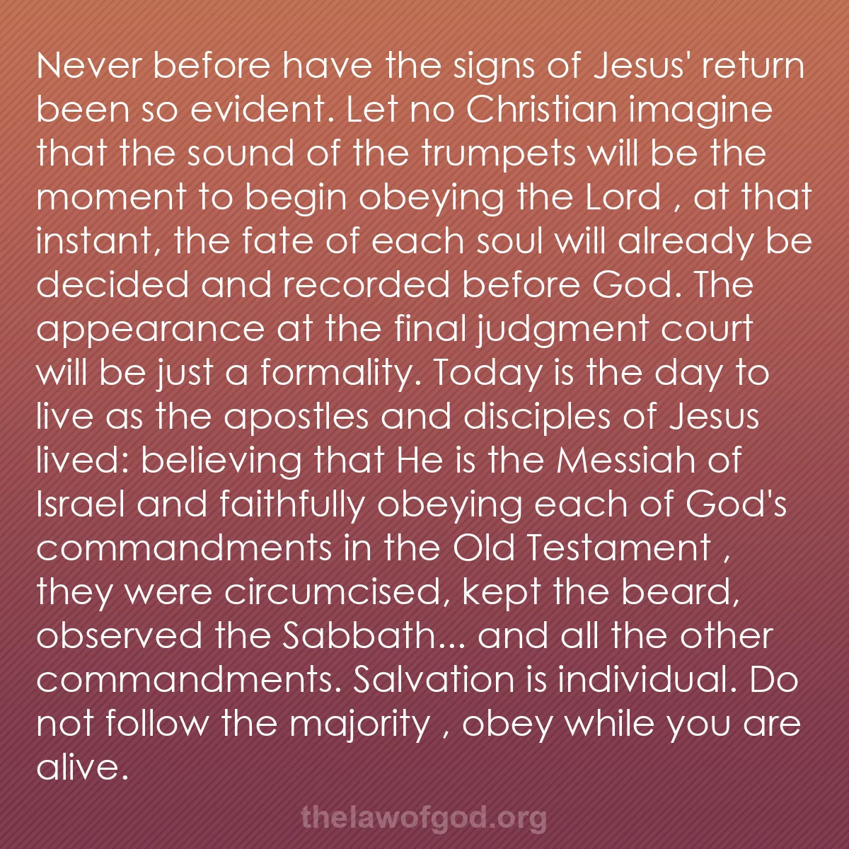 b048 - Post about the Law of God: Never before have the signs of Jesus