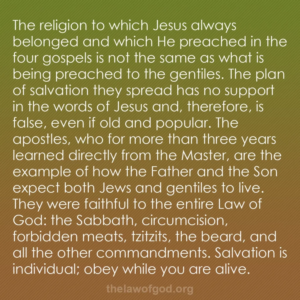 b0489 - Post about the Law of God: The religion to which Jesus always belonged and which He preached...