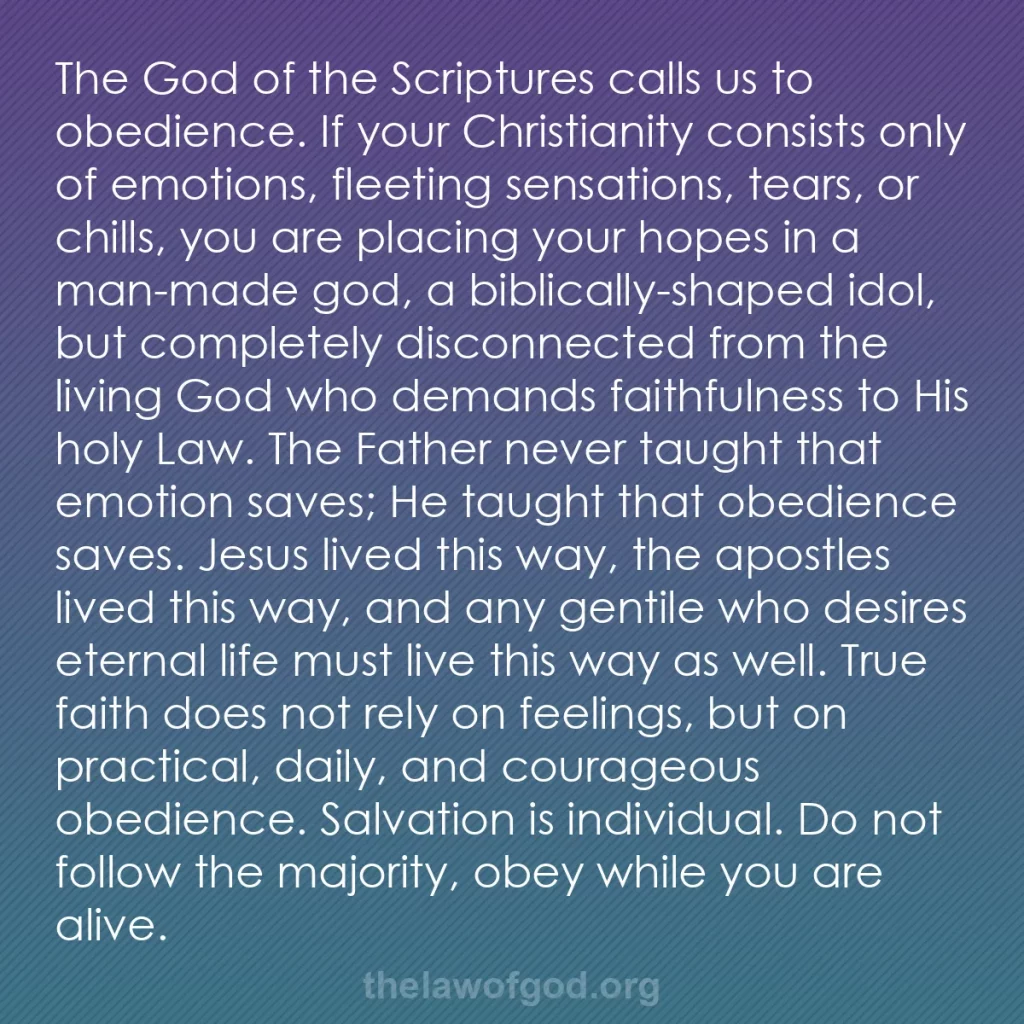 b0502 - Post about the Law of God: The God of the Scriptures calls us to obedience. If your Christianity...