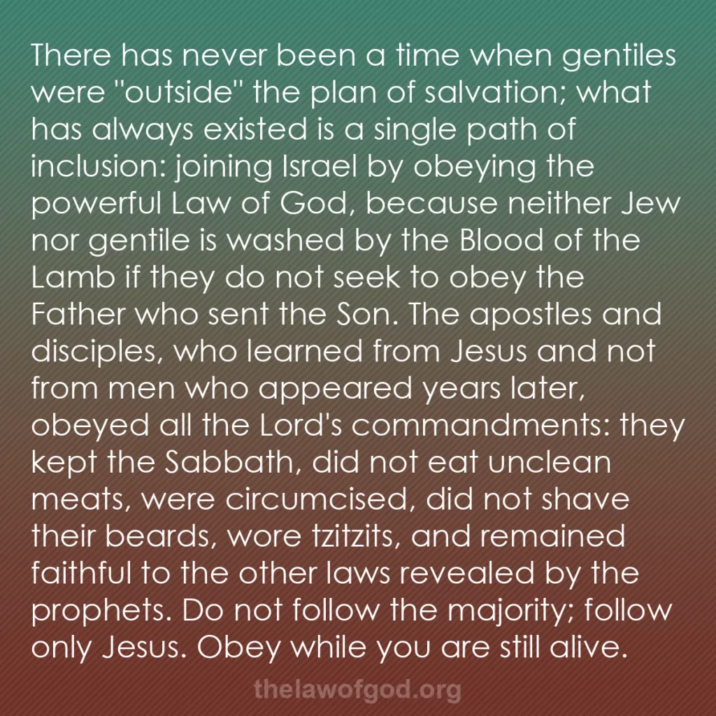 b0513 - Post about the Law of God: There has never been a time when gentiles were "outside" the...