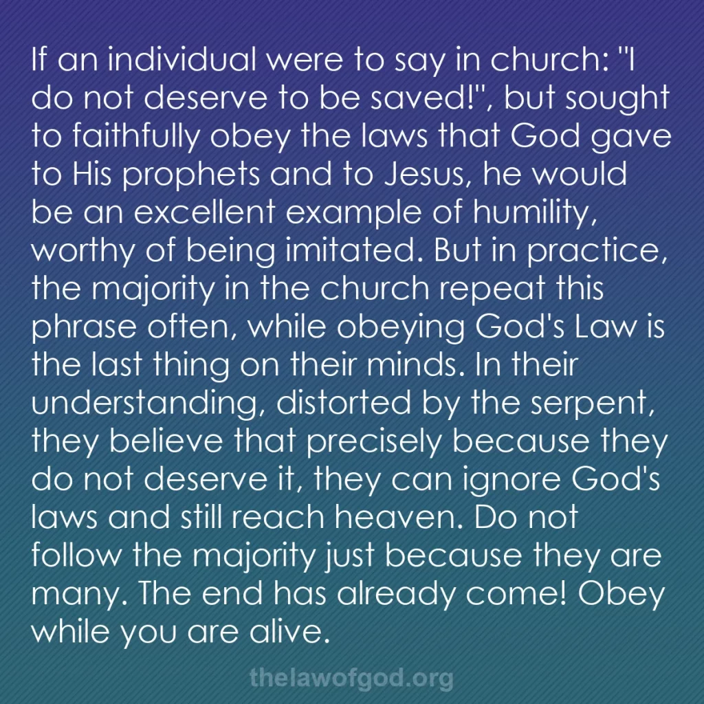 b0517 - Post about the Law of God: If an individual were to say in church: "I do not deserve to...