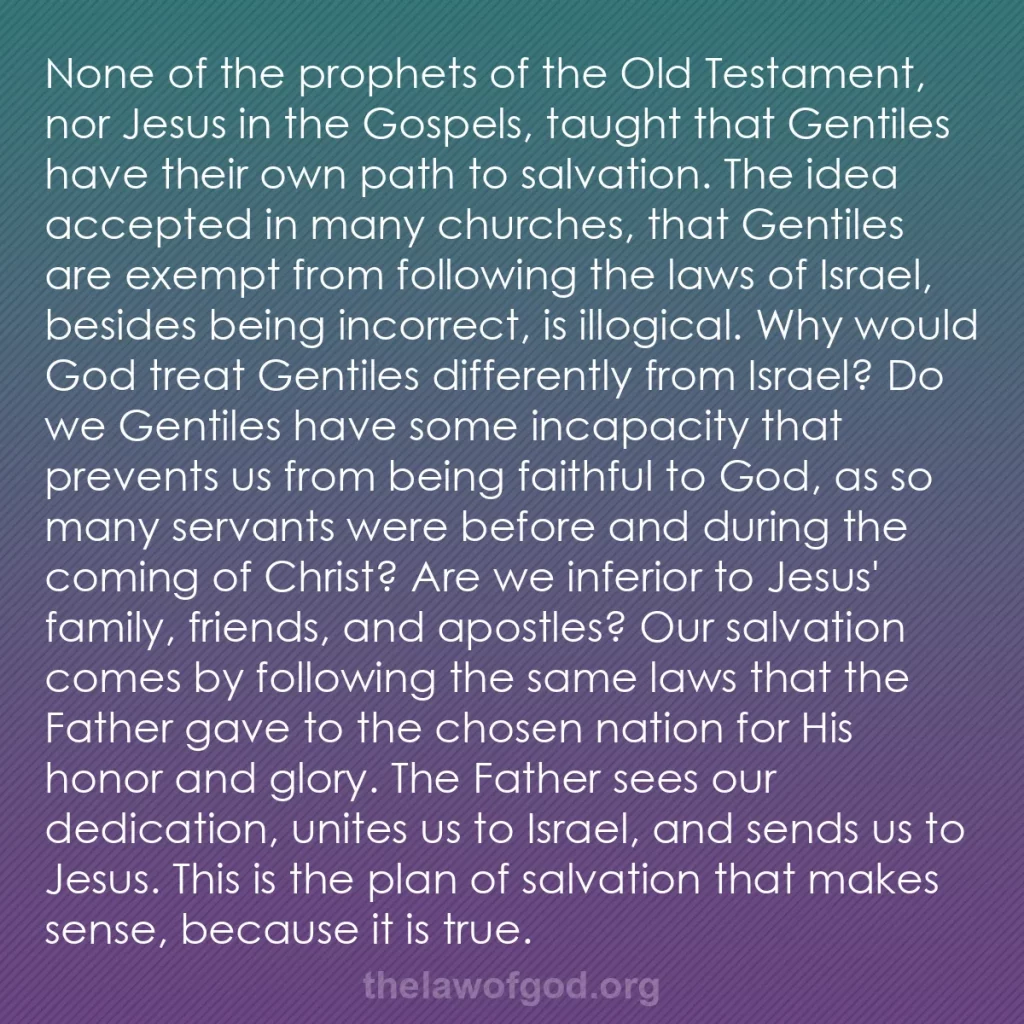 b0524 - Post about the Law of God: None of the prophets of the Old Testament, nor Jesus in the...