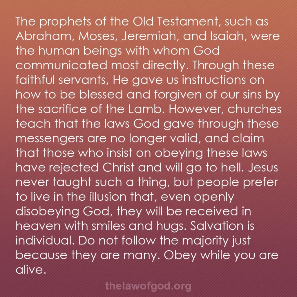 b0526 - Post about the Law of God: The prophets of the Old Testament, such as Abraham, Moses, Jeremiah,...