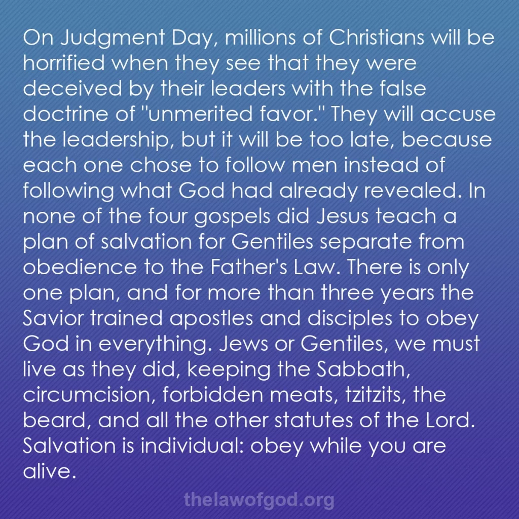 b0527 - Post about the Law of God: On Judgment Day, millions of Christians will be horrified when...