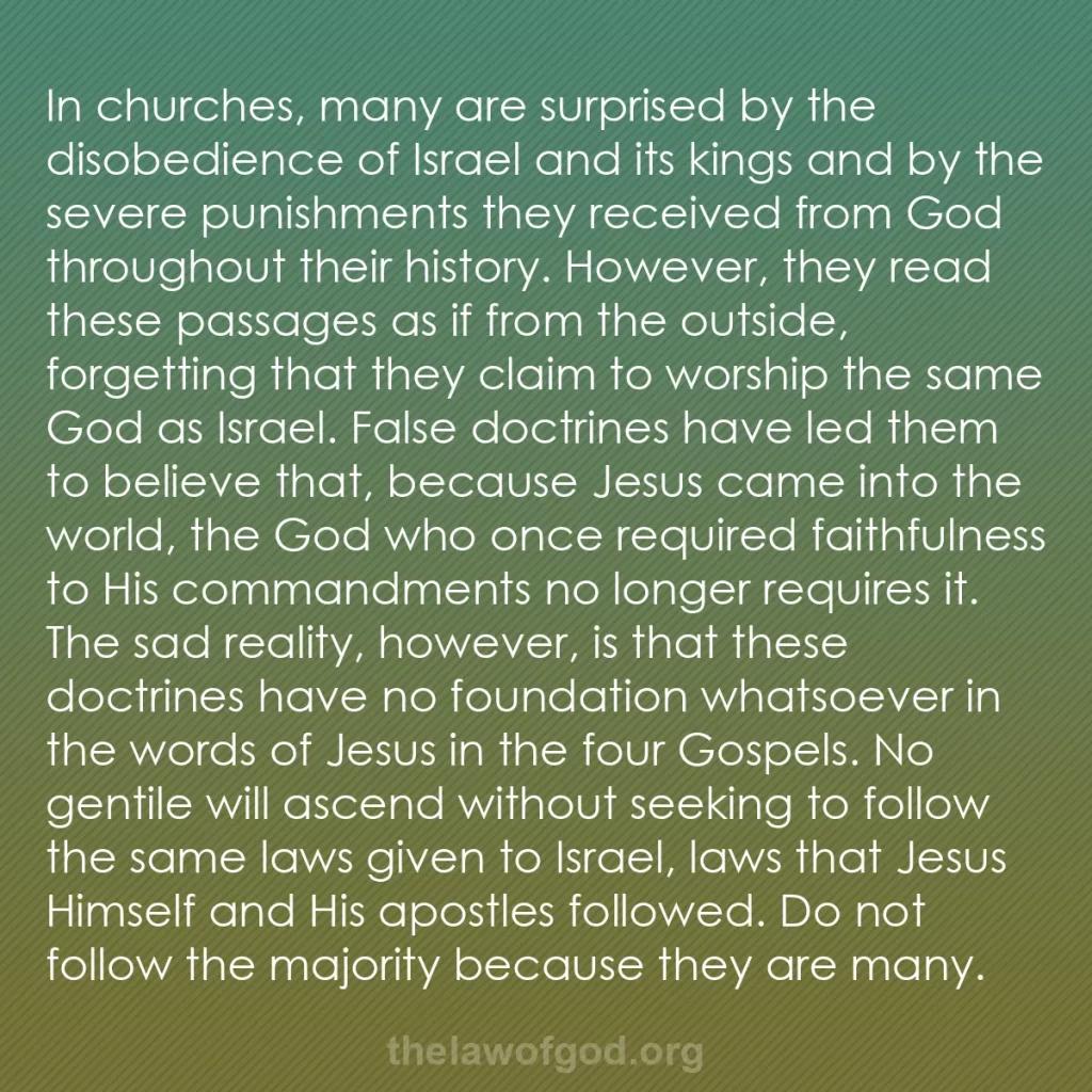 b0543 - Post about the Law of God: In churches, many are surprised by the disobedience of Israel...