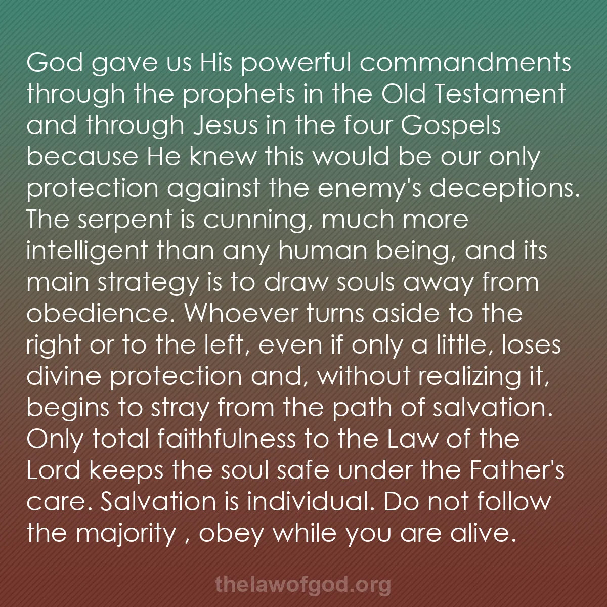 b055 - Post about the Law of God: God gave us His powerful commandments through the prophets in...