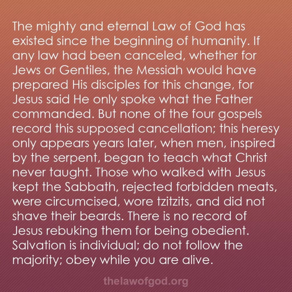 b0566 - Post about the Law of God: The mighty and eternal Law of God has existed since the beginning...