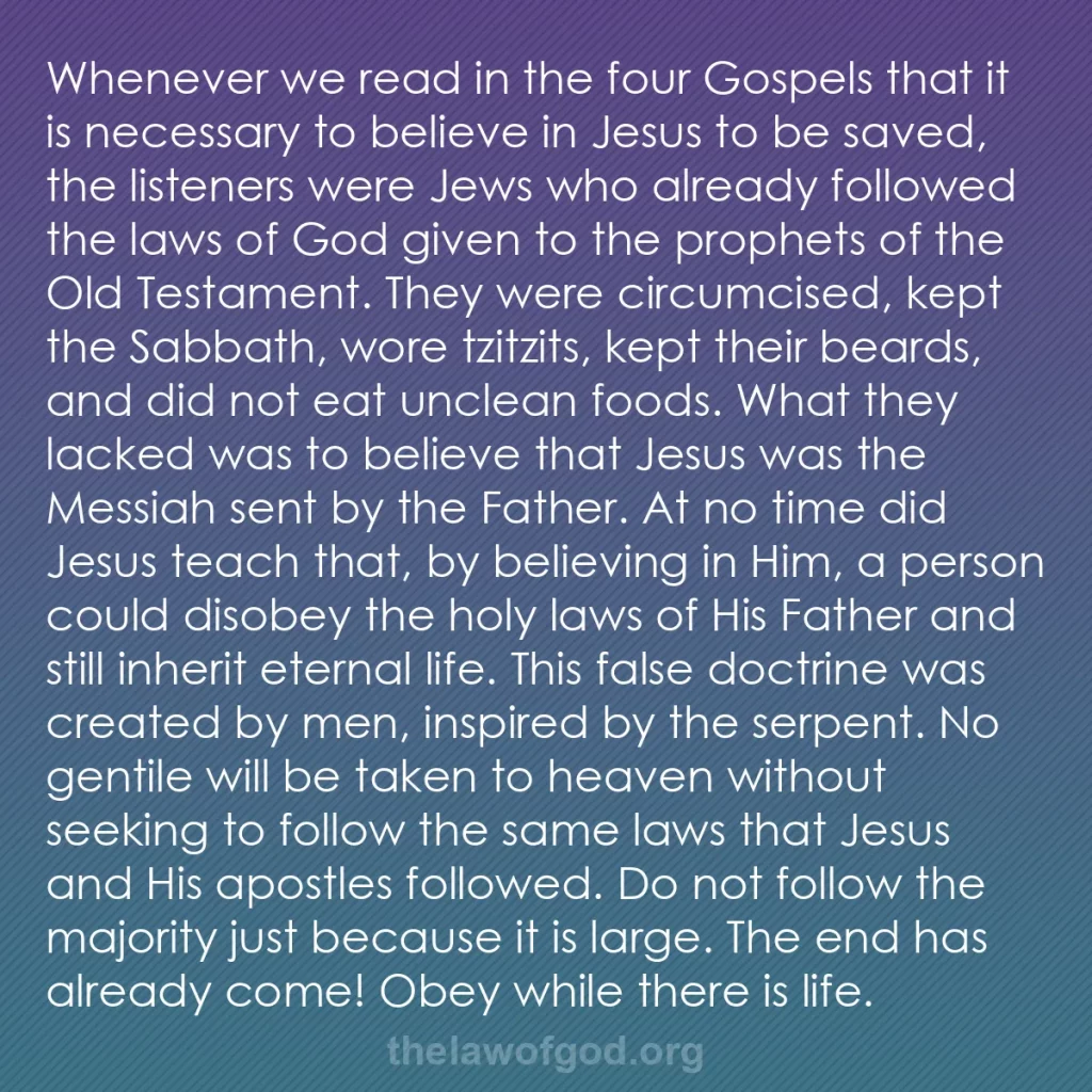 b0582 - Post about the Law of God: Whenever we read in the four Gospels that it is necessary to...