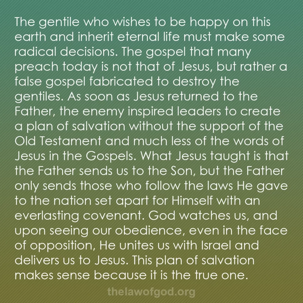 b0583 - Post about the Law of God: The gentile who wishes to be happy on this earth and inherit...