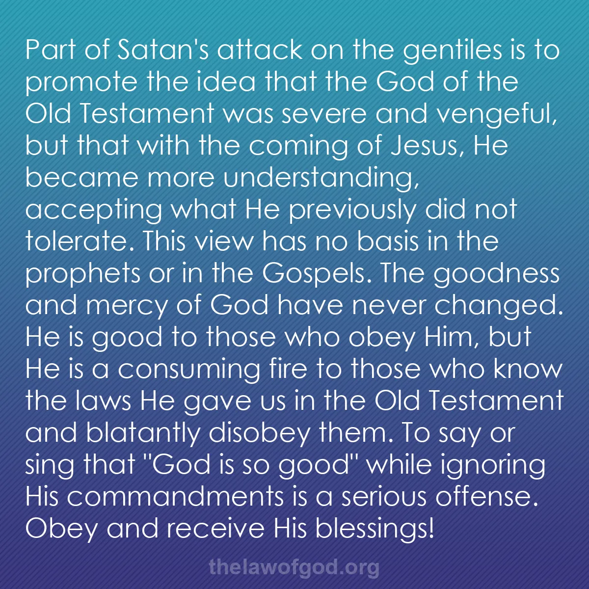 b059 - Post about the Law of God: Part of Satan