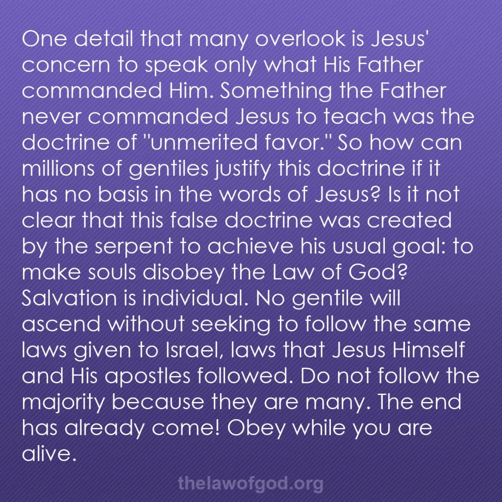 b0598 - Post about the Law of God: One detail that many overlook is Jesus' concern to speak only...
