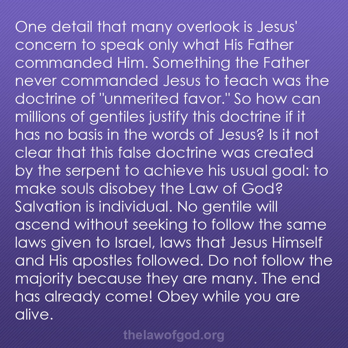 b059 - Post about the Law of God: One detail that many overlook is Jesus