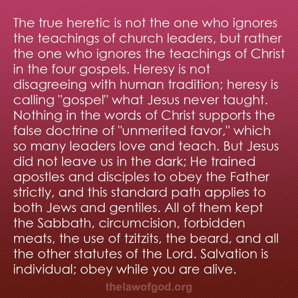 b0599 - Post about the Law of God: The true heretic is not the one who ignores the teachings of...