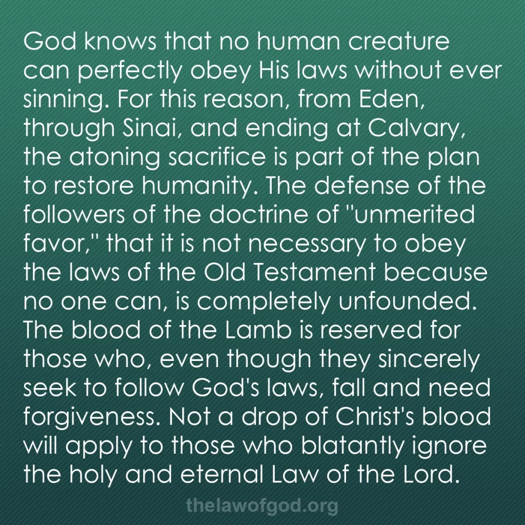 b0600 - Post about the Law of God: God knows that no human creature can perfectly obey His laws...